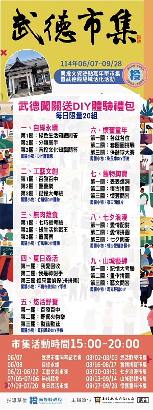 武德市集、武德殿、南投武德市集、武德市集2025、南投武德殿、南投縣文化園區、南投市集、南投文化展覽、市集闖關活動